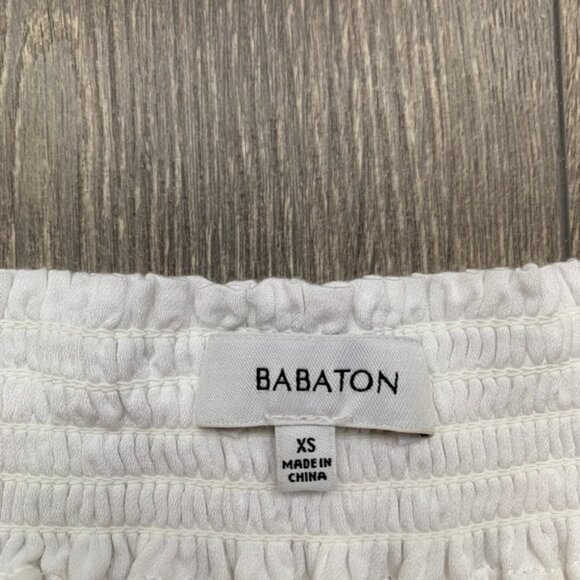 Aritzia Babaton Blouse Off The Shoulders 3/4 Length Sleeve White Size XS - Picture 12 of 15